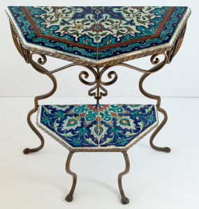 Turkish Iznik Wrought Iron Table
