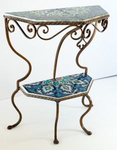 Turkish Iznik Wrought Iron Table