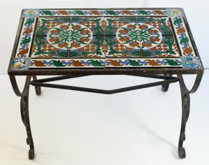 Spanish Wrought Iron Table with Decorative Corners