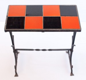 Checkered Wrought Iron Table