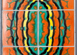 Orange Spanish Geometric Table by Taylor